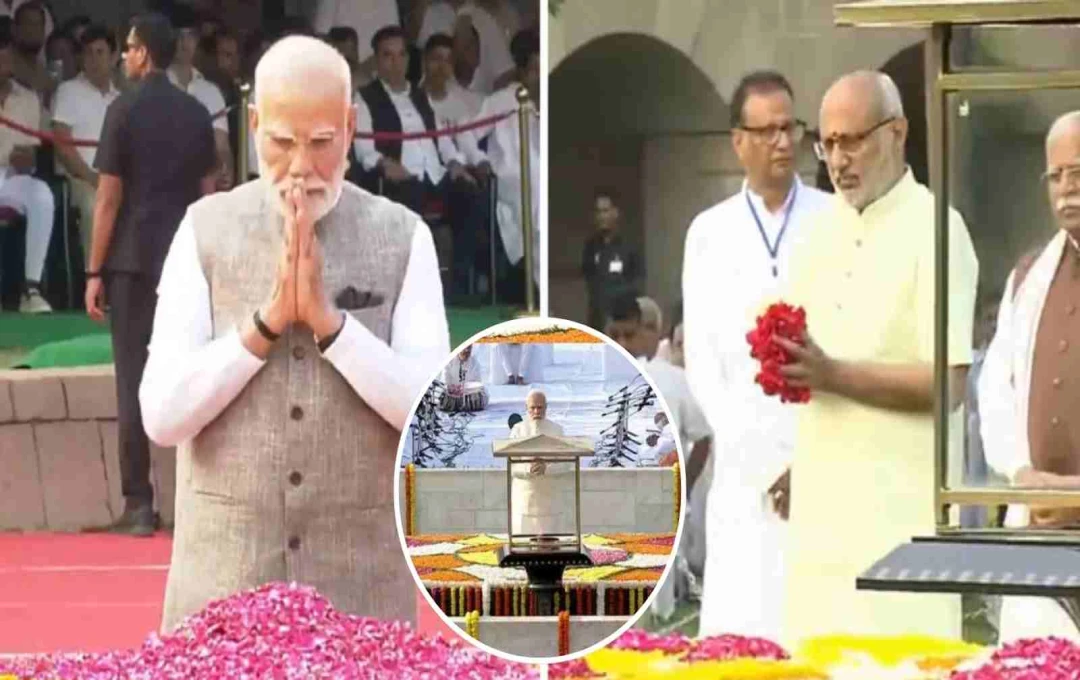 दिल्ली: राजघाट पहुंचे PM मोदी, 156वीं जयंती पर महात्मा गांधी को दी श्रद्धांजलि