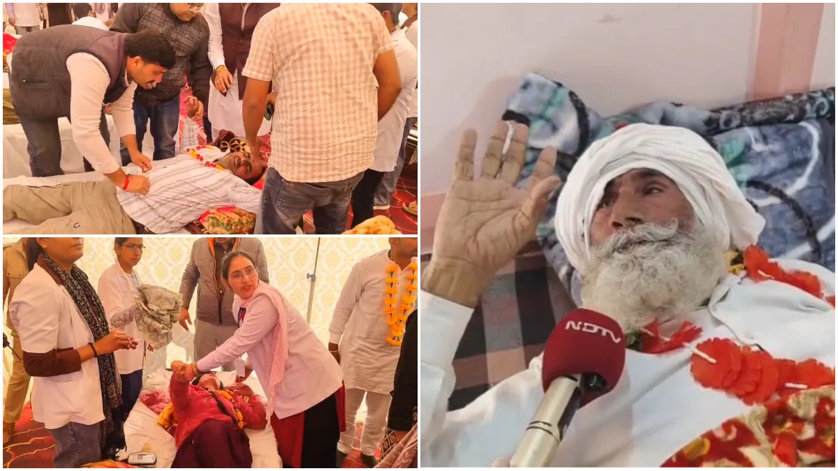 खेजड़ी आंदोलन खत्म कराने पहुंचे मंत्रियों के सामने अनशनकारी बेहोश:आंदोलनकारियों ने कहा- जब तक लिखित आश्वासन नहीं मिलता, अनशन खत्म नहीं होगा